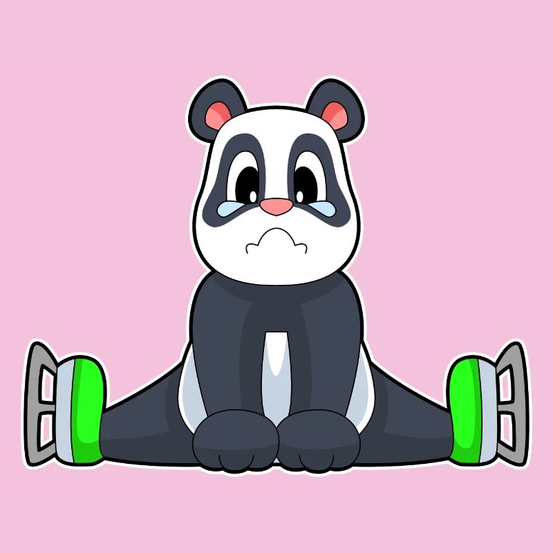 Panda Eislaufen Schlittschuhe