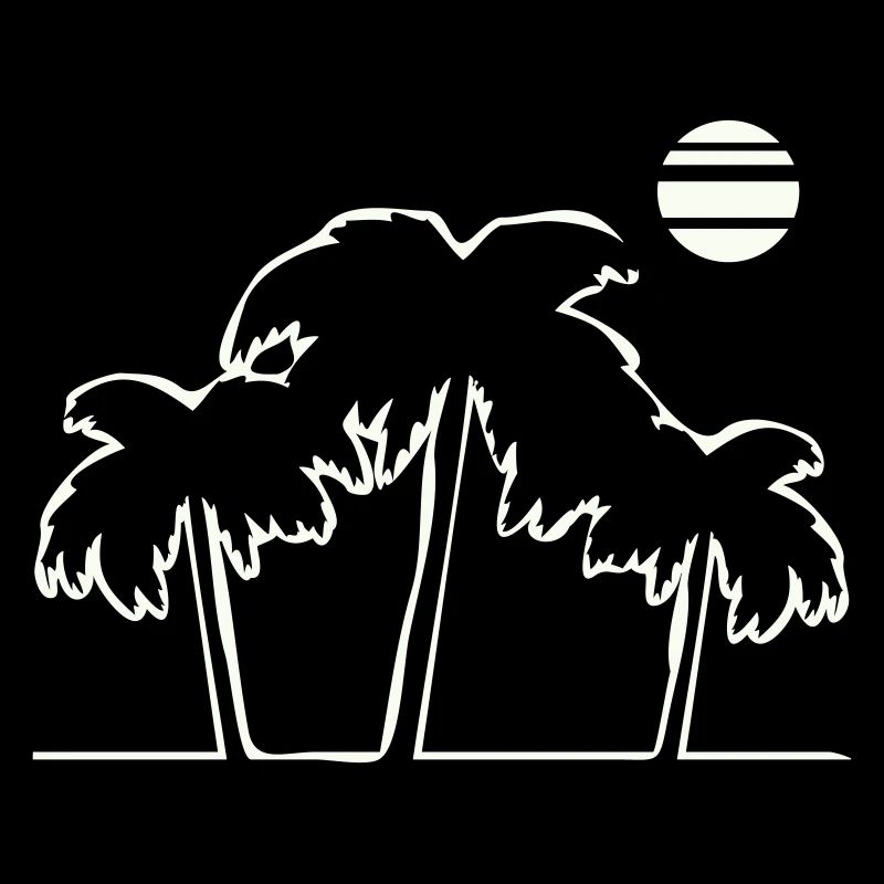 Tropical palm trees in sunset