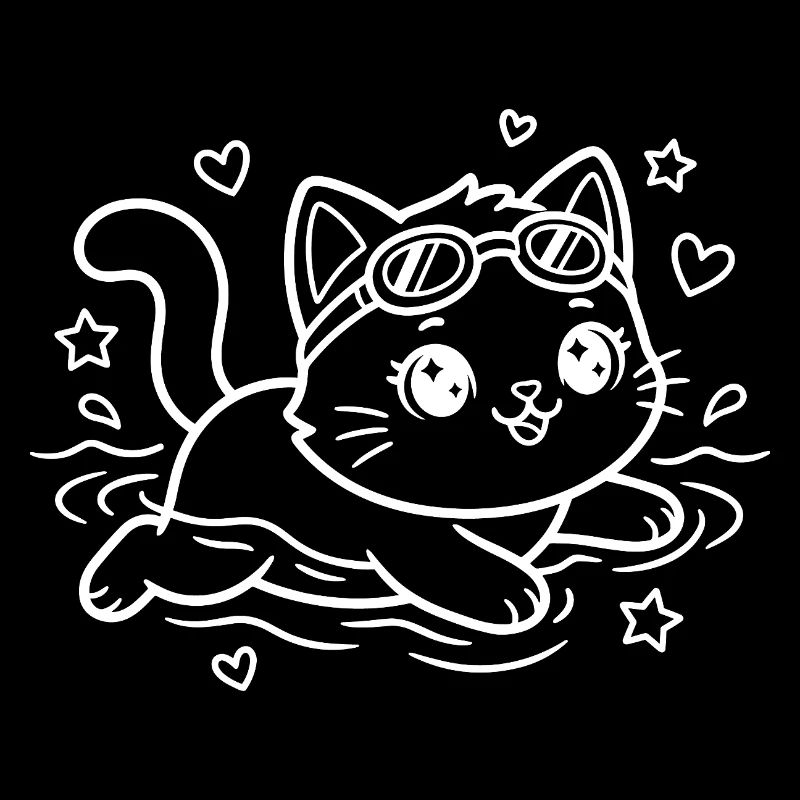 Chat de Kawaii nageant