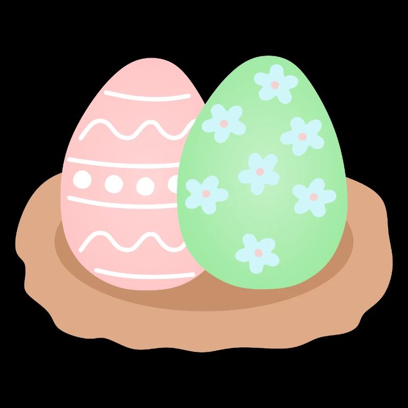 Duo d’œufs de Pâques pastel dans Nest