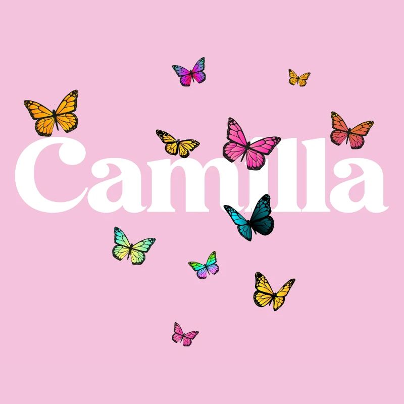 Schöner Mädchenname CAMILLA mit Schmetterlingen 