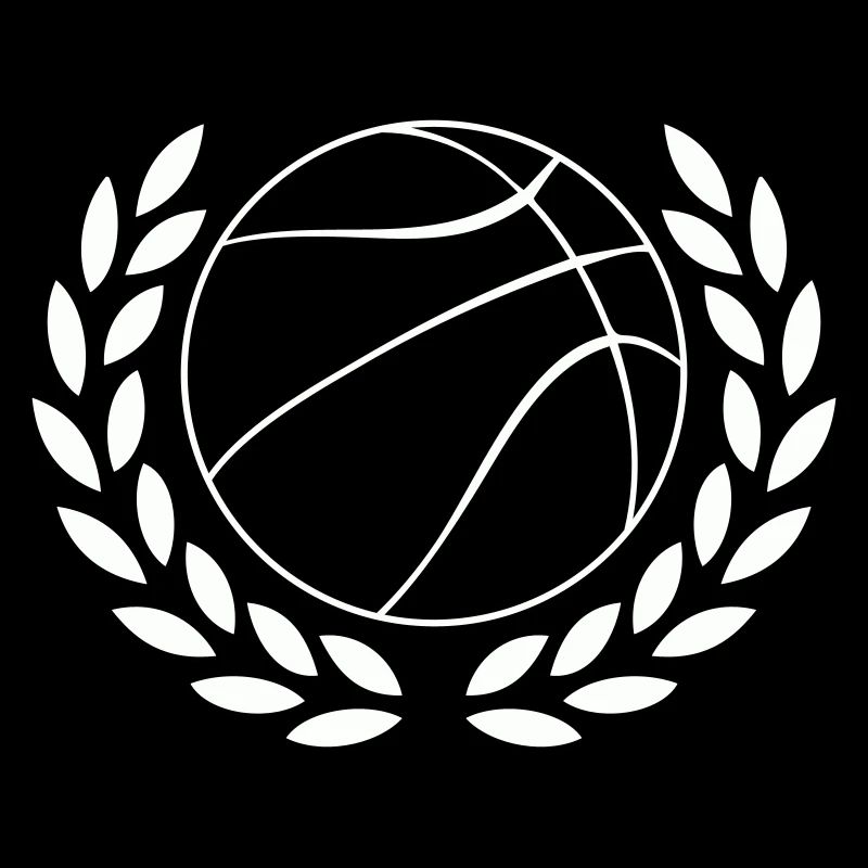 Emblème de la couronne de laurier de basket dans la couronne de laurier