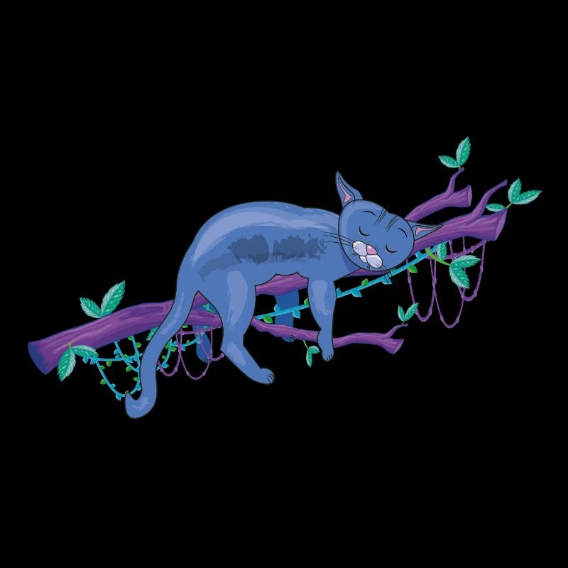 faule schlafende Katze im Baum - faule Katze im Baum