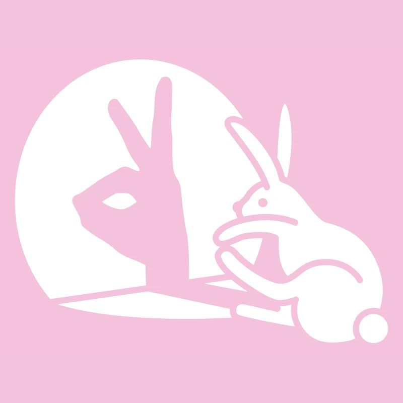 Funny Rabbit shadow hand puppet hare pop art