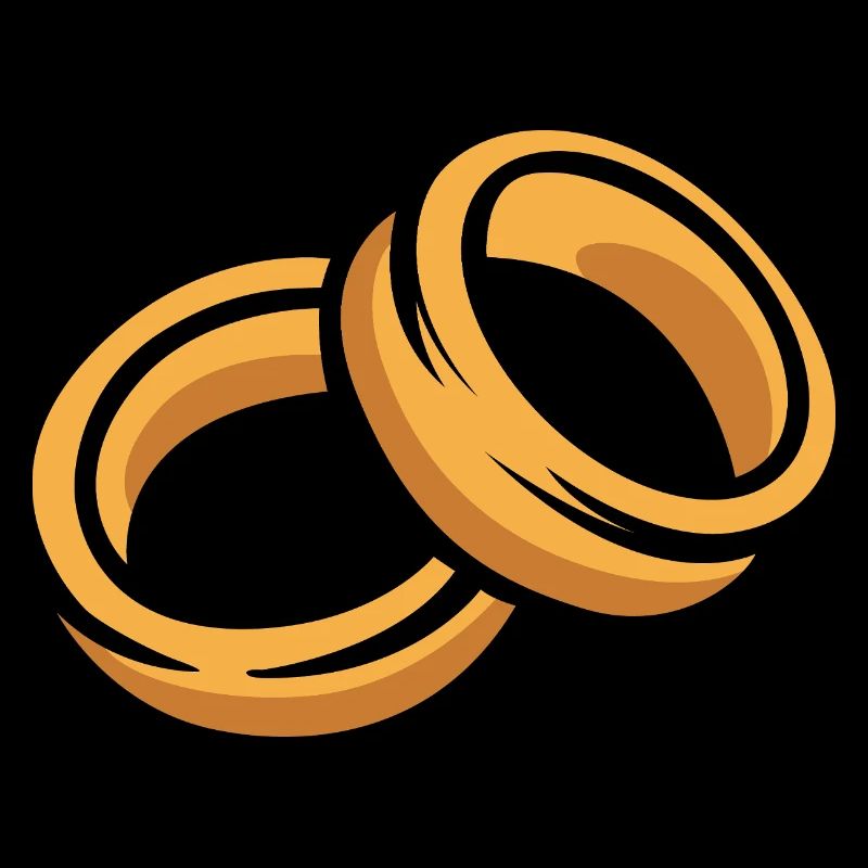 Two Rings Cartoon Illustration