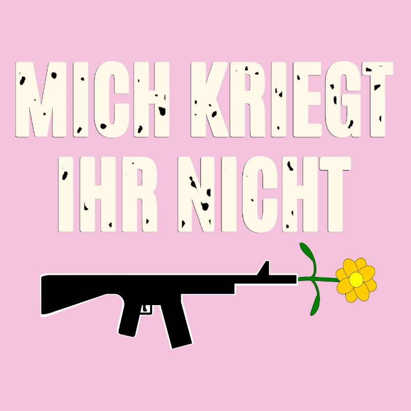 Pression de protestation avec une arme et une fleur