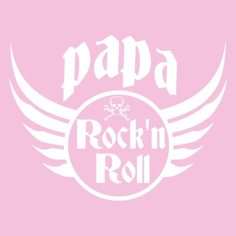 Papa Rock and Roll Crâne Ailes Blanc