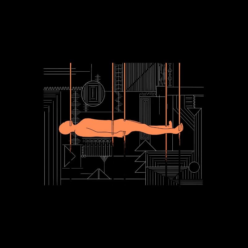 Abstract human figure on industrial décor