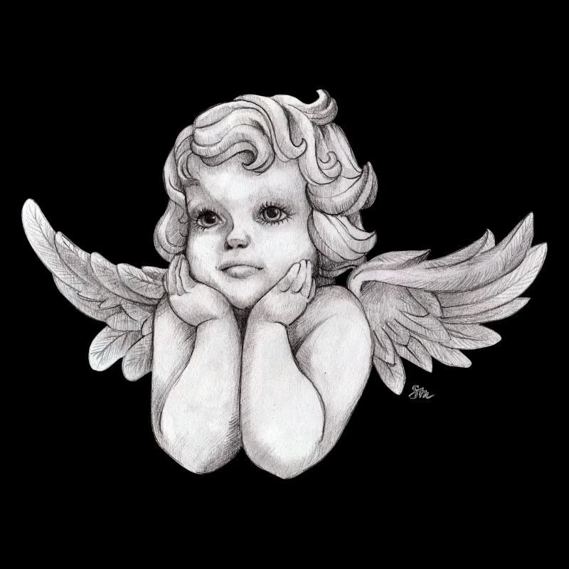 Petit ange chérubin rêveur
