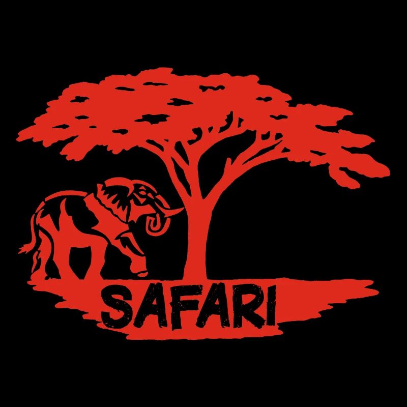 Safari and red elephant