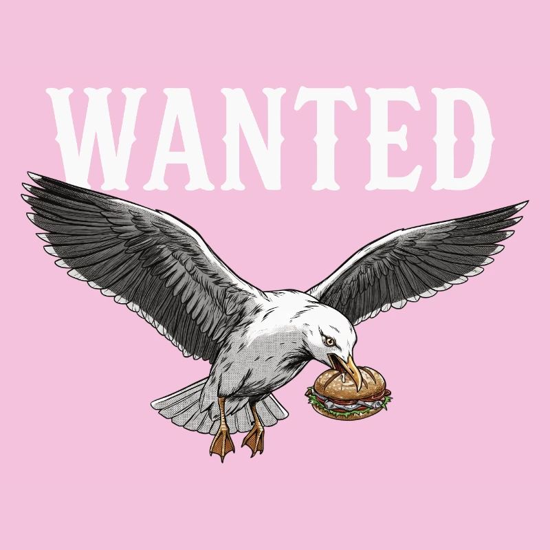 Mouette de rouleau de poisson recherché