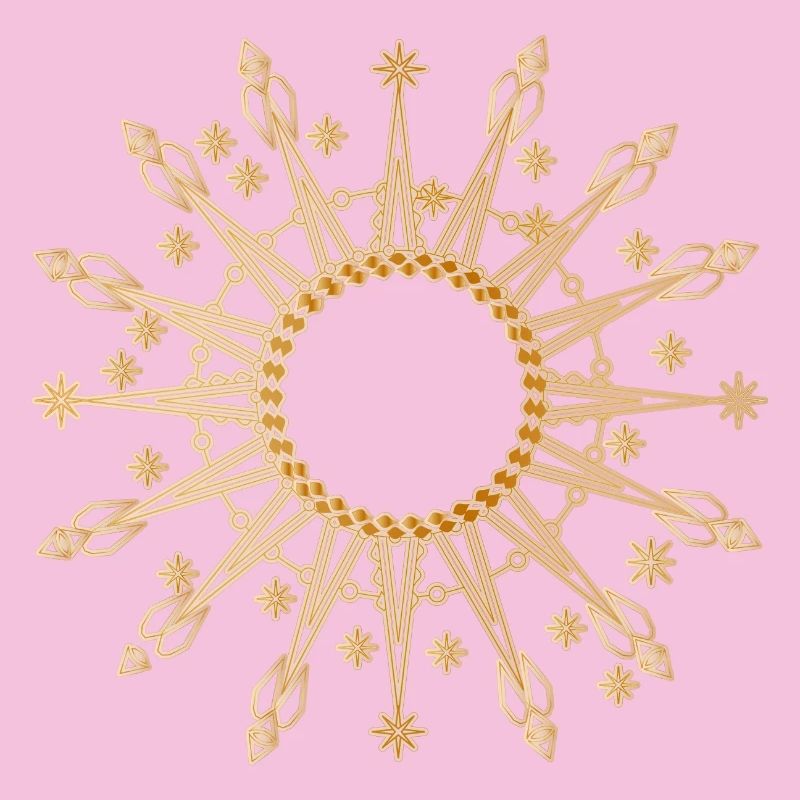 radiant golden star as frame