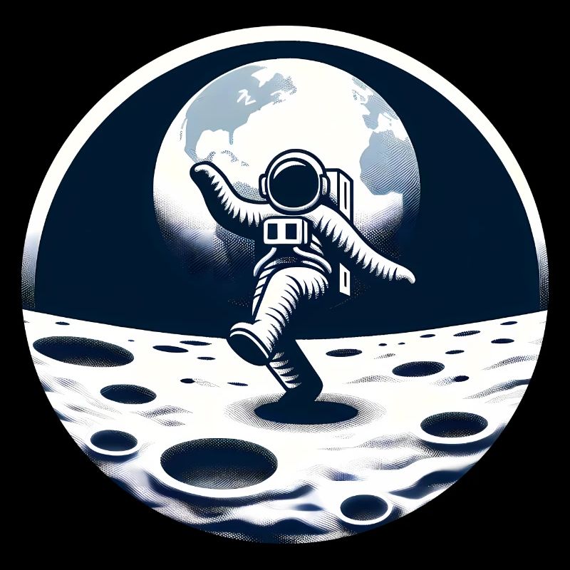 Astronaute dansant sur la lune