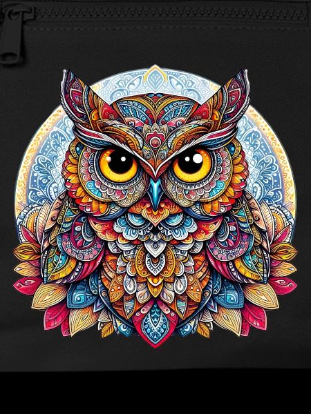 Eule mit Mandalas verziert