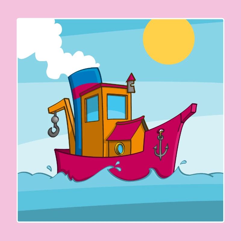 Buntes Bild eines lustigen Schleppers