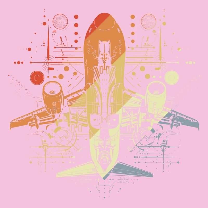 Airplane Drawing Retro Look