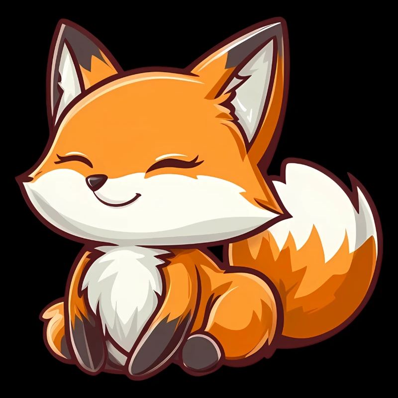 Renard mignon et heureux dans le style dessin animé