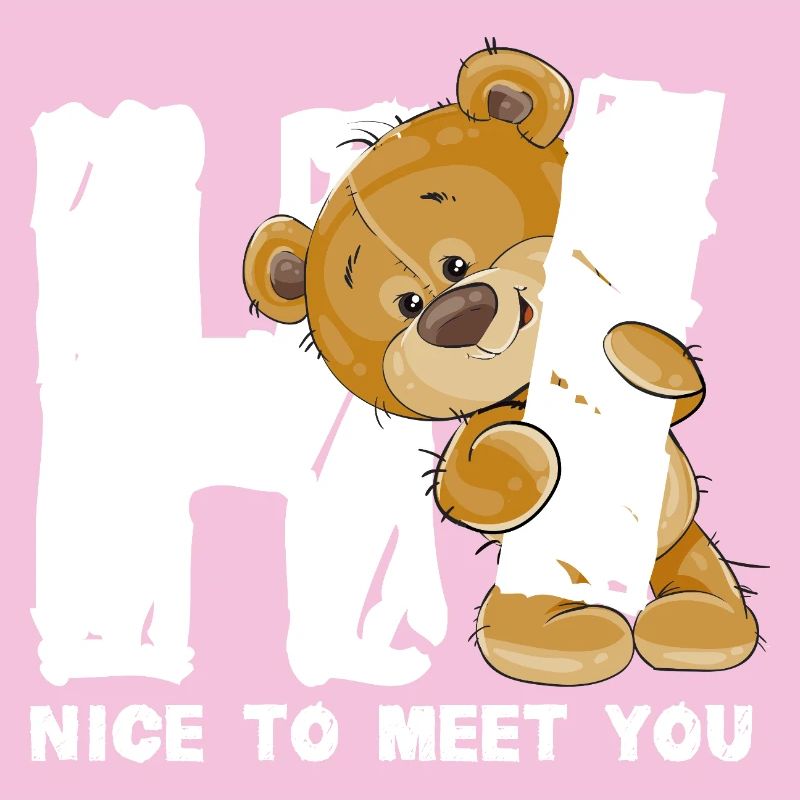 Cute Teddy Bear Greeting English Saying