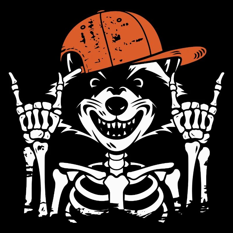 Rocker Waschbär Knochen