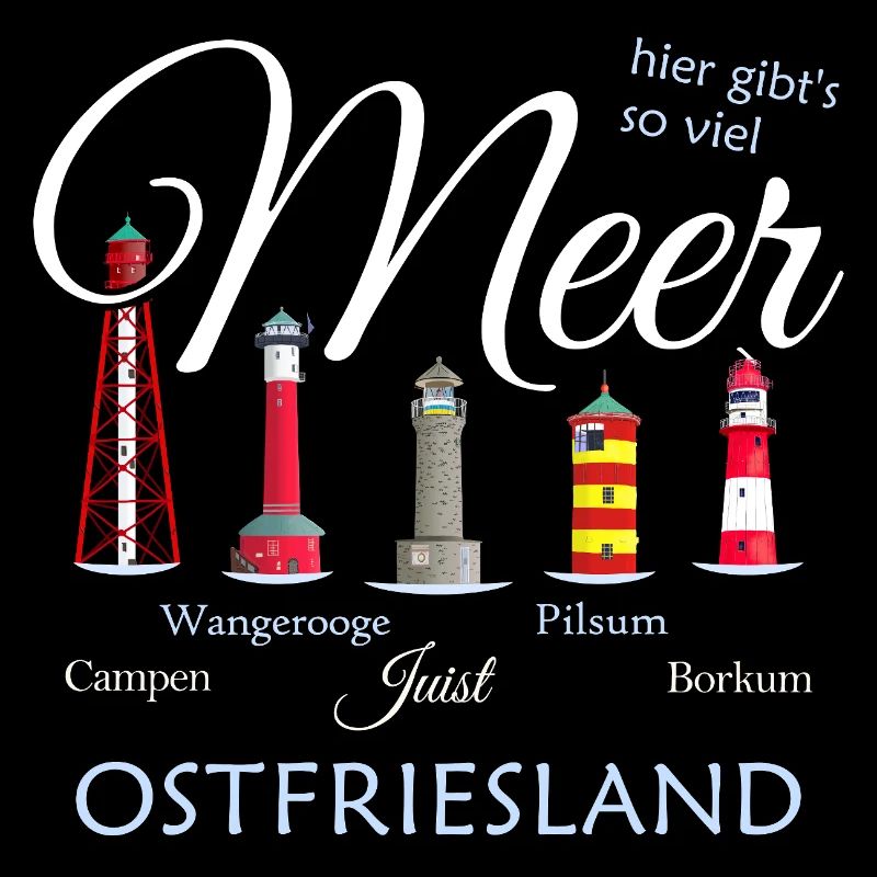 Beaucoup de mer Pilsum, Borkum, dessin Frise orientale