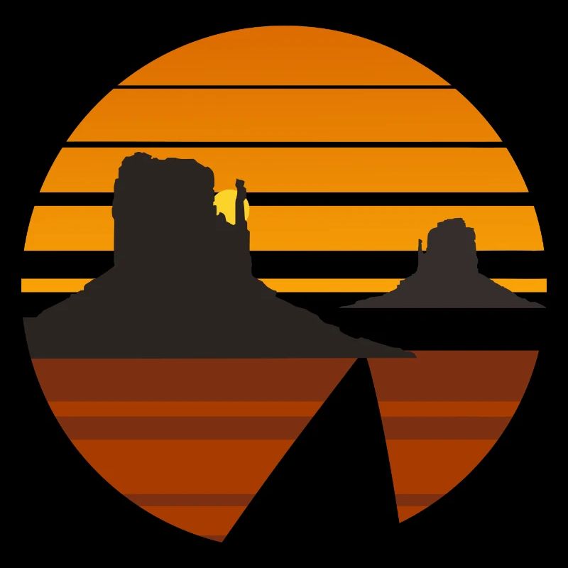Coucher de soleil dans le désert Silhouette Design