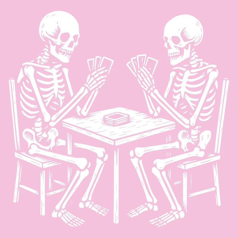 Skeleton Card Game Print Design