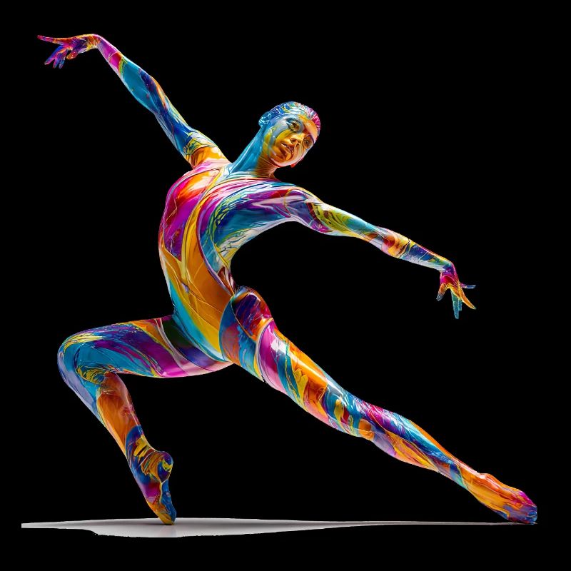 Explosion de couleurs danseuses en flux