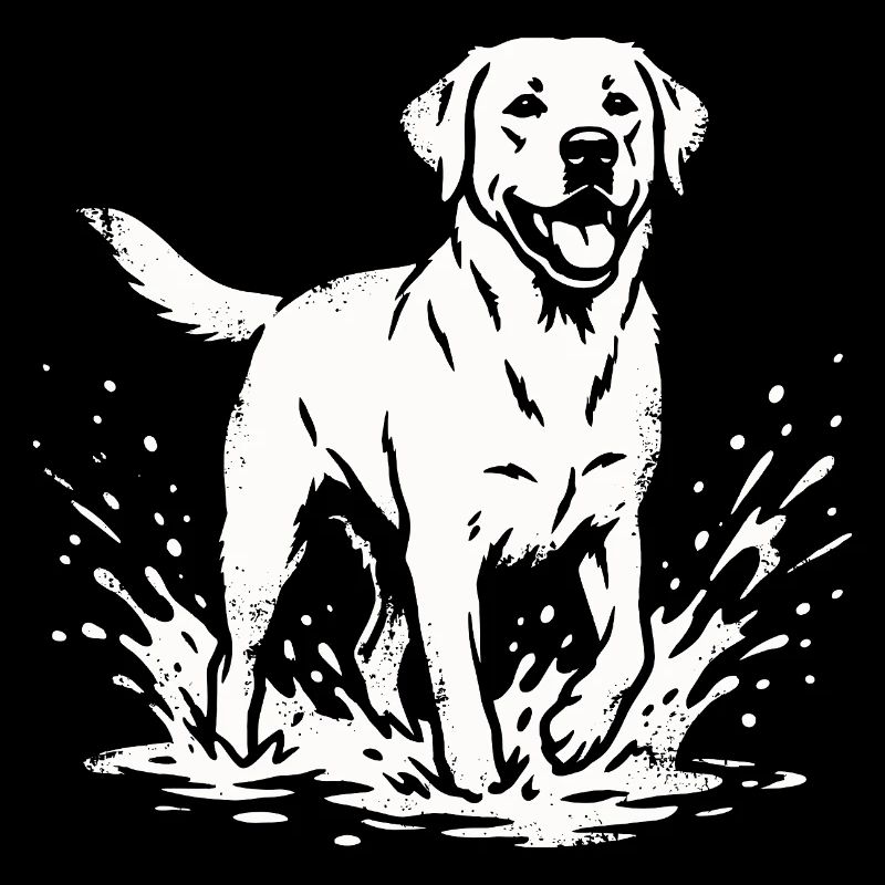 T-shirt Lover de chien Éclaboussure d’eau