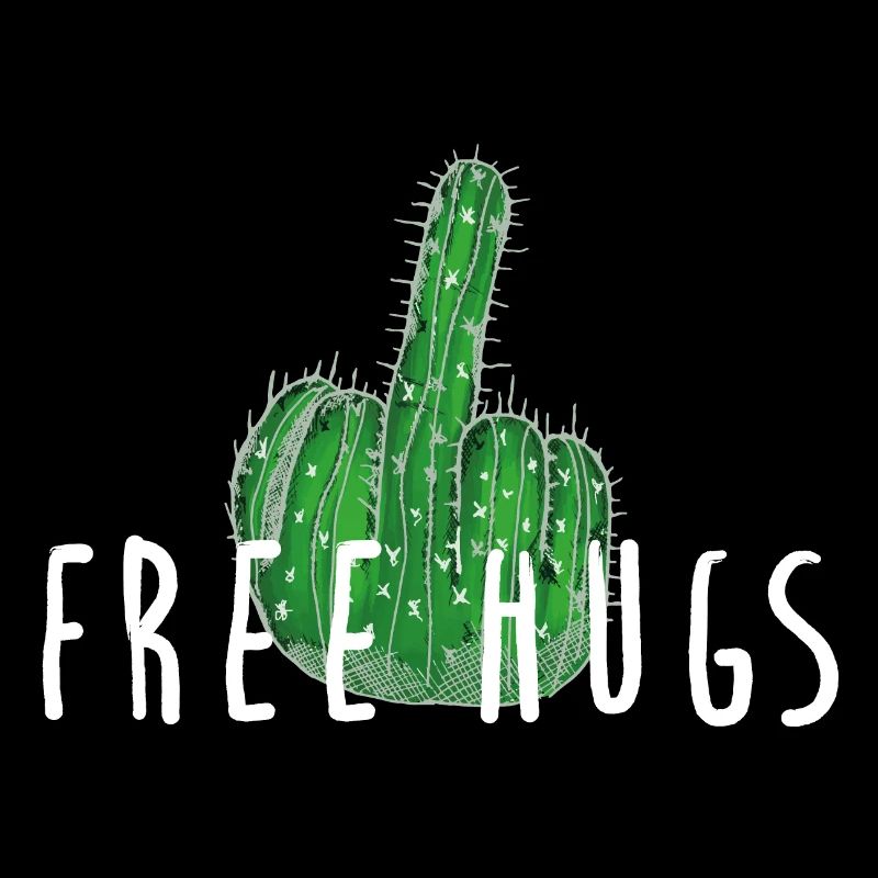 Free Hugs - Cactus, Middle Finger