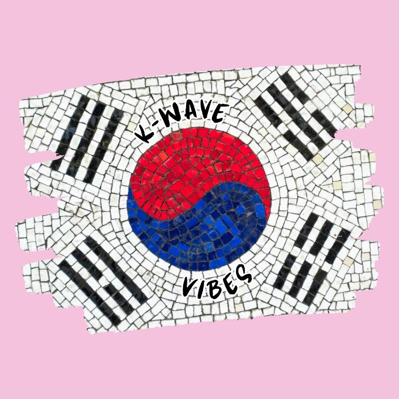 K-Wave Vibes Corée Drapeau Mosaïque Design