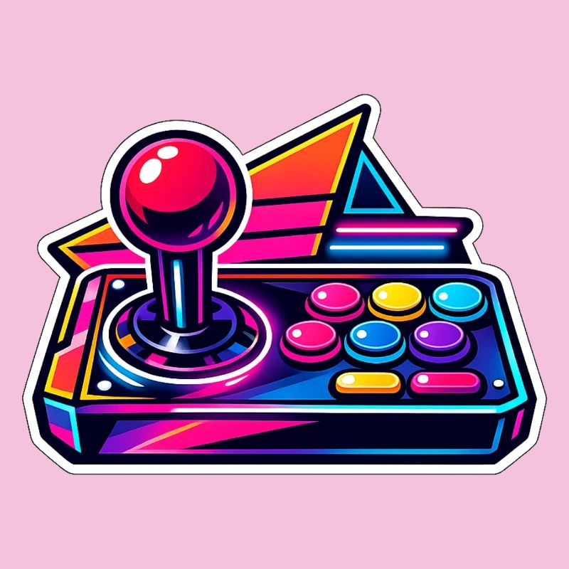 Joystick Arcade Néon Rétro