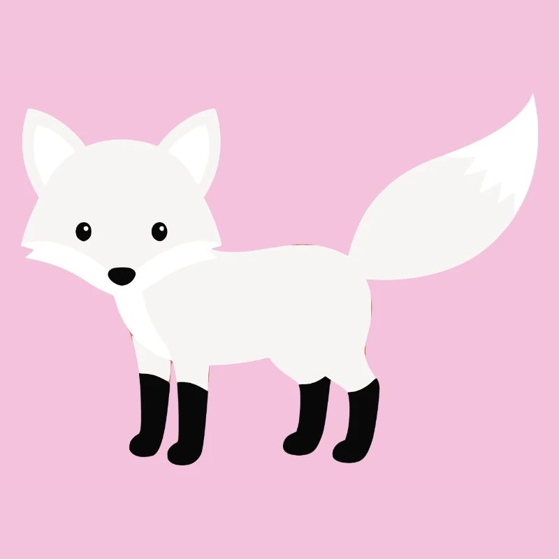 Cute Snow Polar Fox Minimalist Style