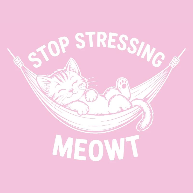 Arrête de stresser Citation du hamac détendu pour chat de Meowt