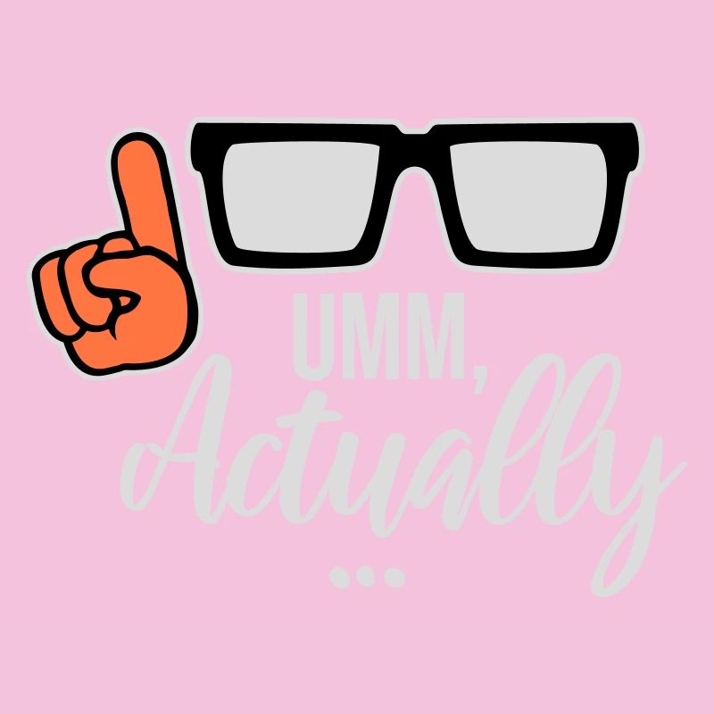 Um Actually Lustig Nerd Klugscheißer Spruch Logo