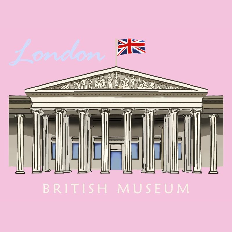 London British Museum, hand-drawn