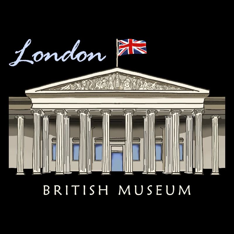 British Museum de Londres, dessiné à la main