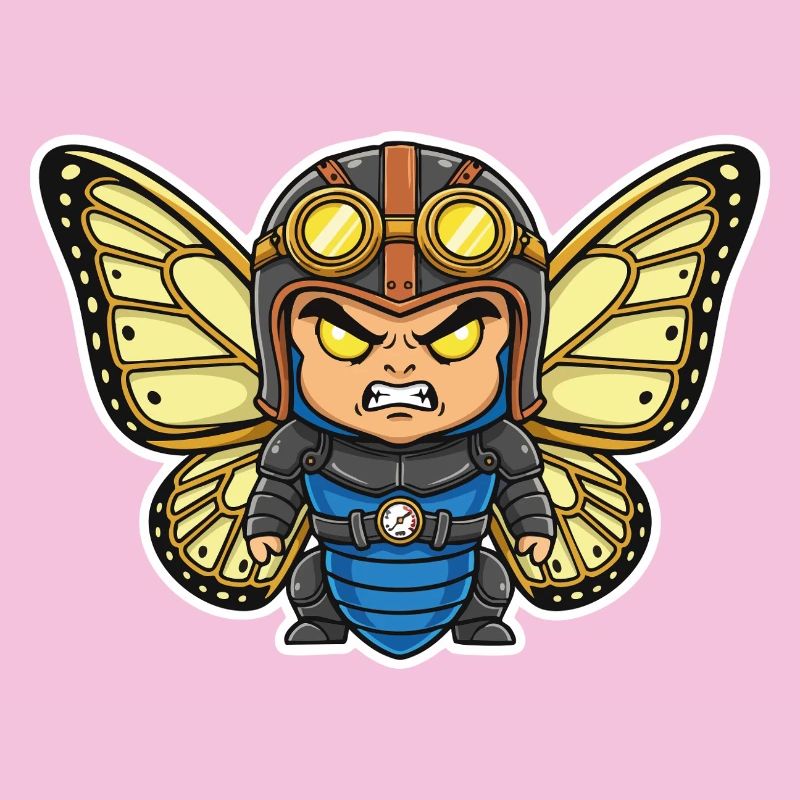 Steampunk Aviator Butterfly Blue Armor