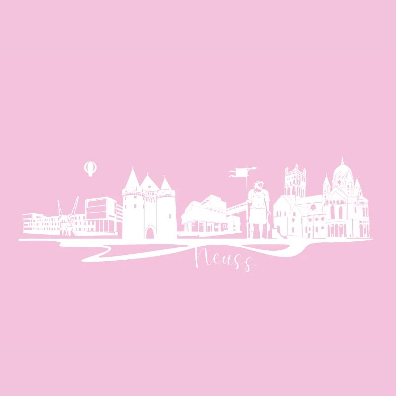 Abstract Neuss City Silhouette with Skyline