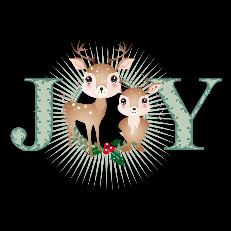 Deux cerfs mignons - joie pour Noël