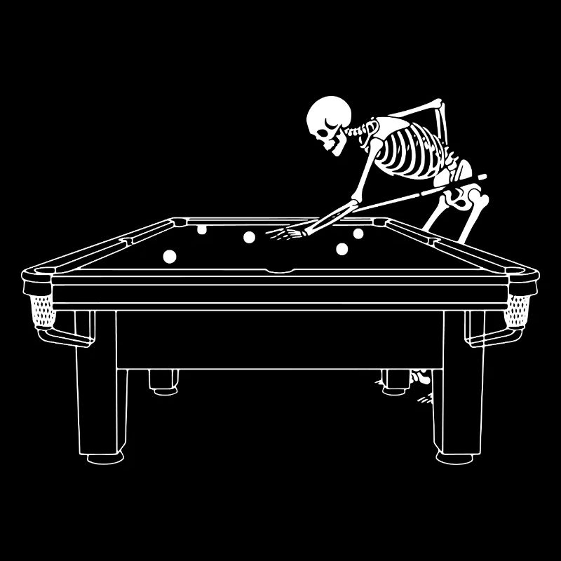 Skeleton spielt Snooker