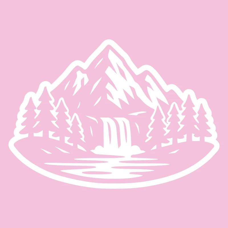 Mountains Landscape Forest Waterfall