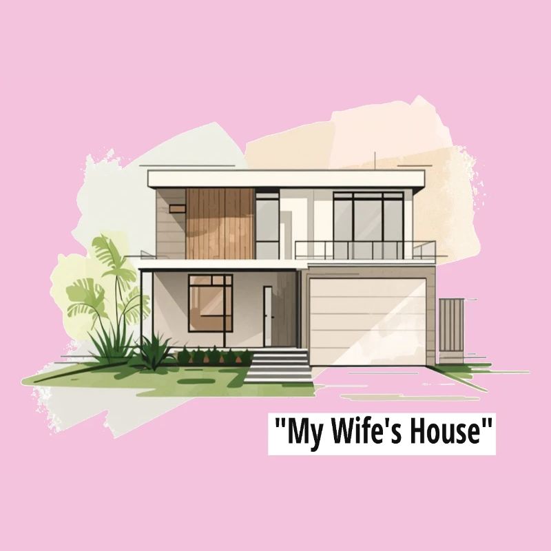Ultramoderne Familienhausillustration