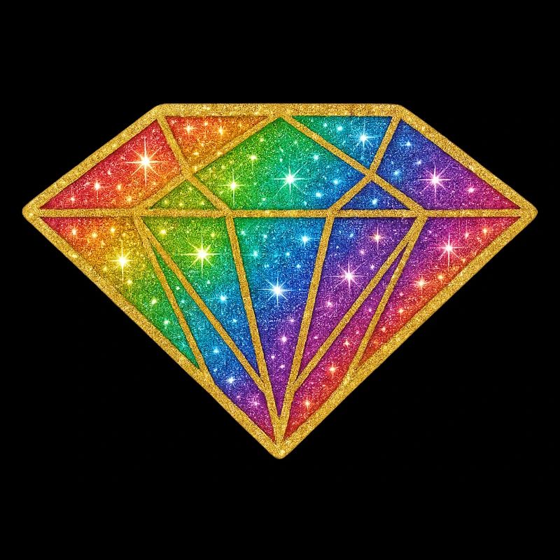Diamants arc-en-ciel scintillants