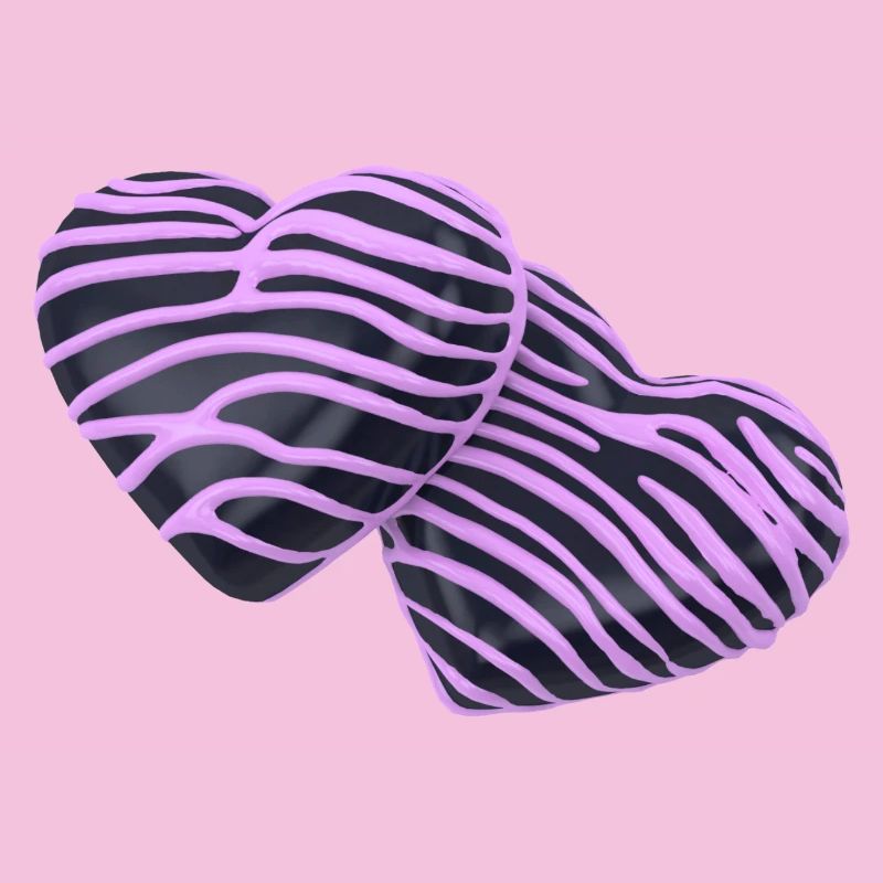 Pink Hearts on Black