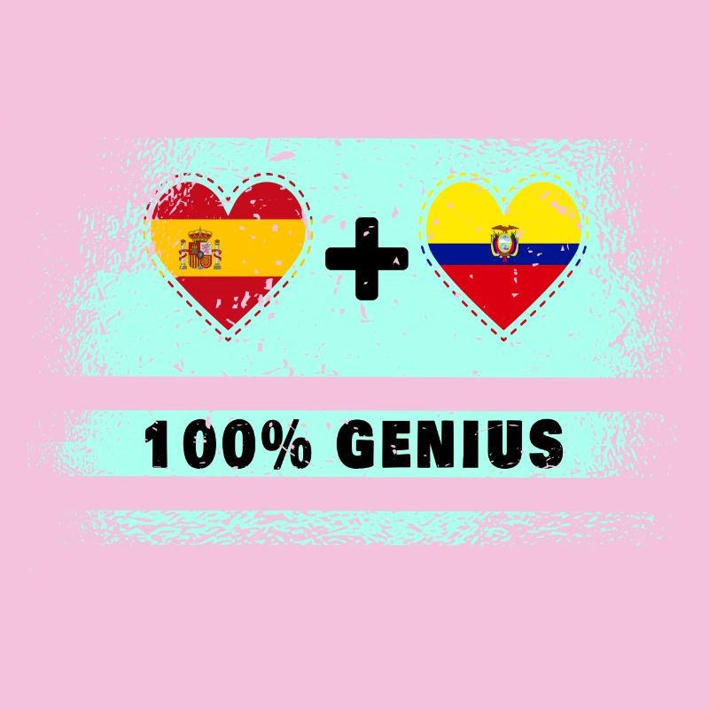 Spain and Ecuador flag 100% genius