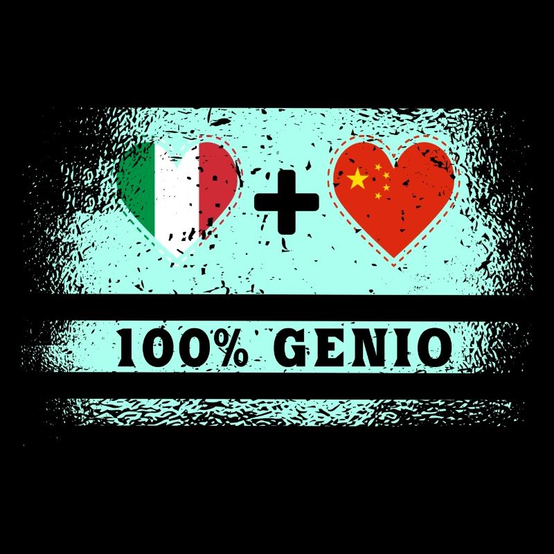 Italy and China 100% genius flag