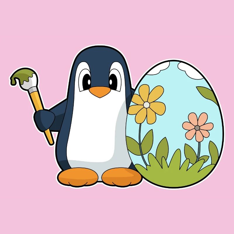 Oeuf de Pâques pingouin