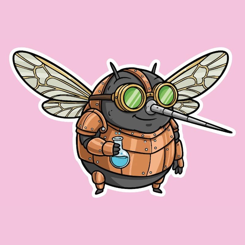 Mosquito Alchemist Steampunk Copper Vials