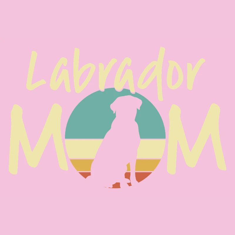 maman labrador rétro coucher de soleil design