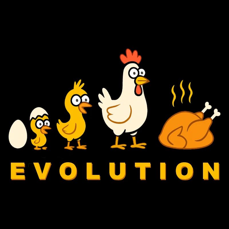 Evolution Hähnchen Broiler Huhn Lustig